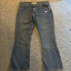 90s style custom butterfly jeans